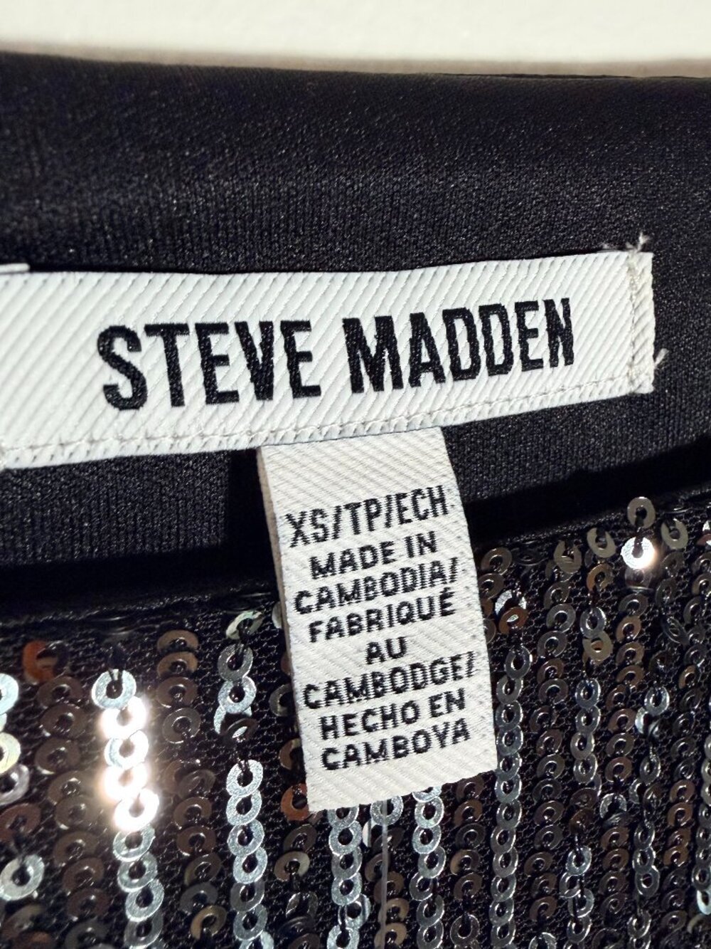 Steve Madden Sequin Mini Dress Silver Glam Y2K Party Holiday NYE XS NWT - Picture 4 of 4